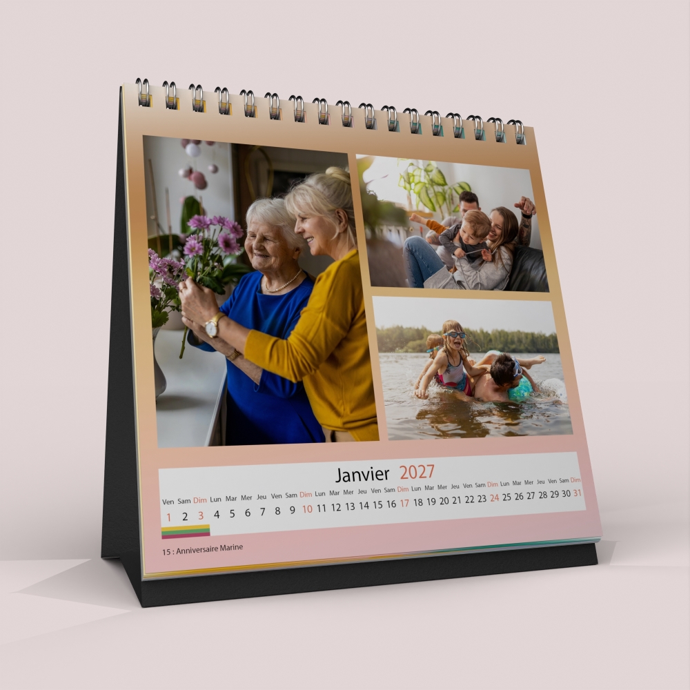 Calendrier LUXE CARRE de bureau