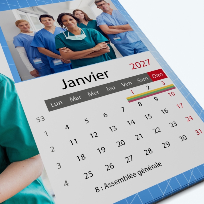 Calendrier photo "PANO" - Grille calendaire personnalisable