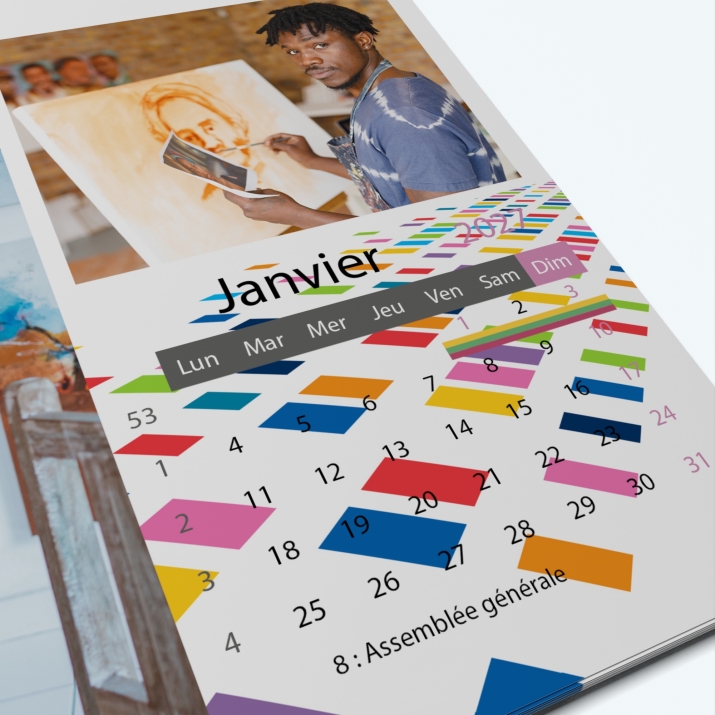 Calendrier photo "PANO" - Grille calendaire personnalisable