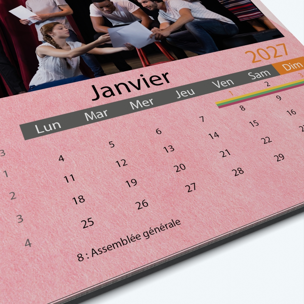 Calendrier photo Classic - Grille calendaire personnalisable