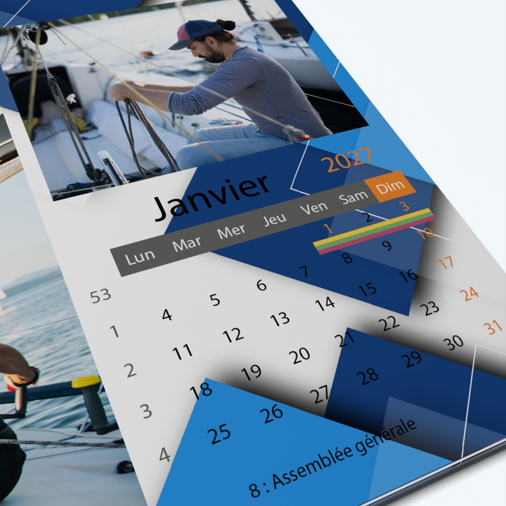 Calendrier photo "PANO" - Grille calendaire personnalisable