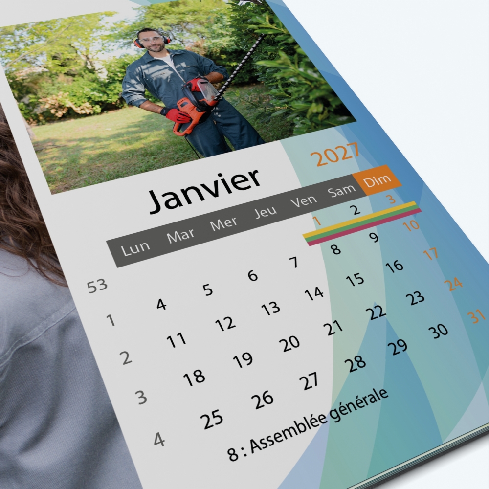 Calendrier photo "PANO" - Grille calendaire personnalisable
