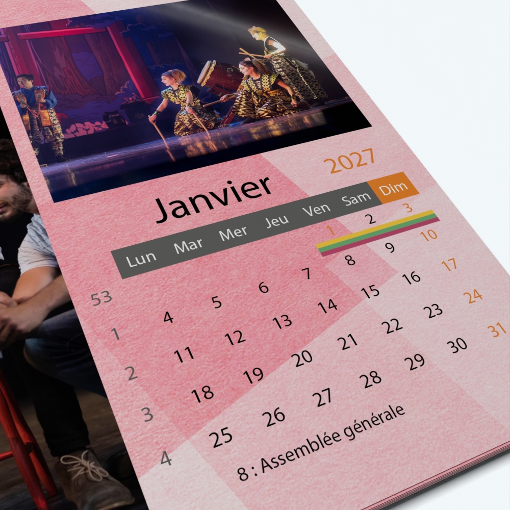 Calendrier photo "PANO" - Grille calendaire personnalisable