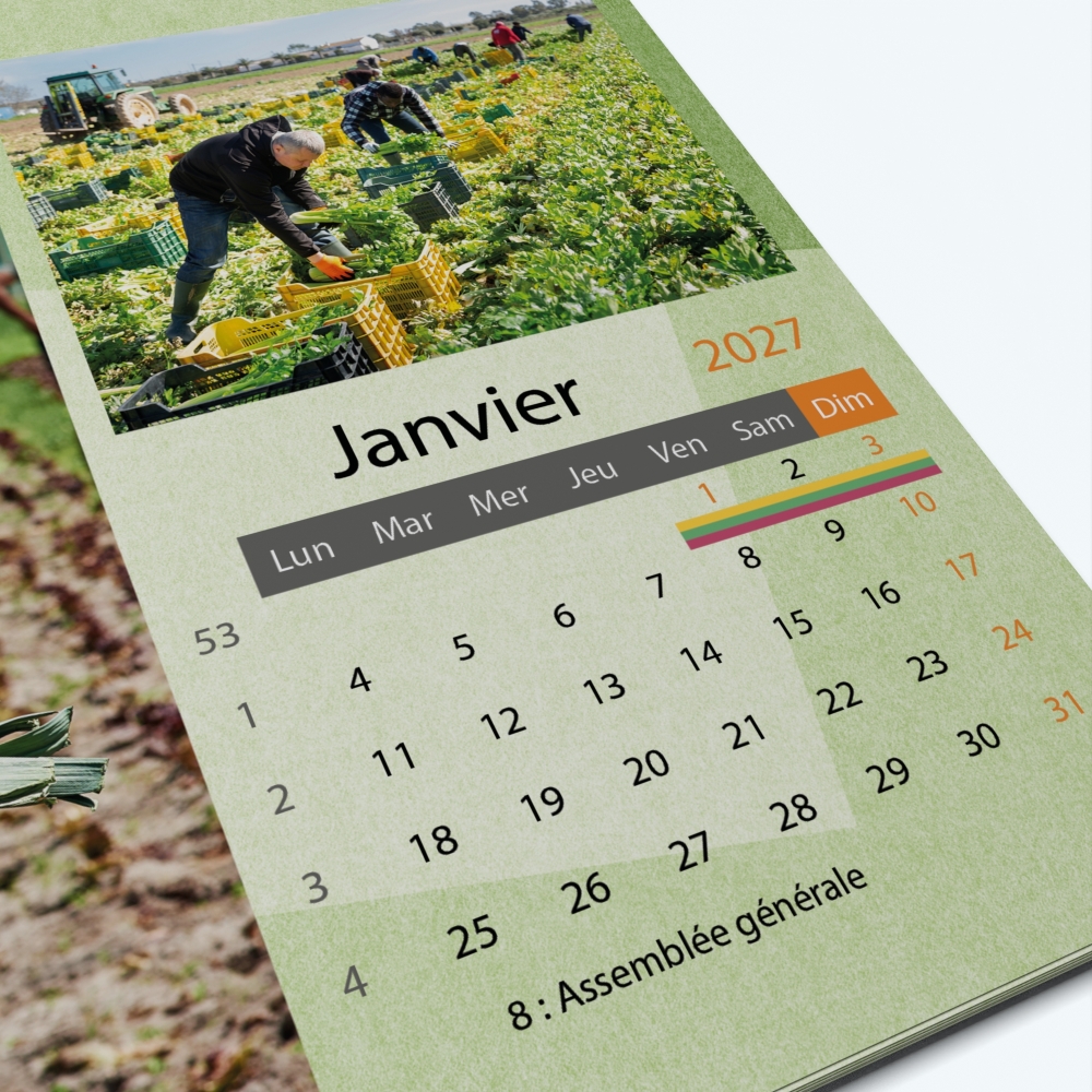 Calendrier photo "PANO" - Grille calendaire personnalisable