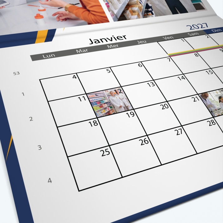 Calendrier agrafé Photo Date