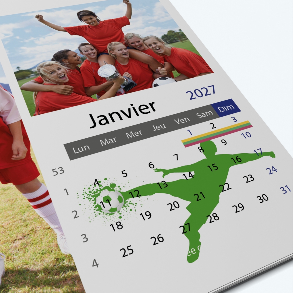 Calendrier photo "PANO" - Grille calendaire personnalisable