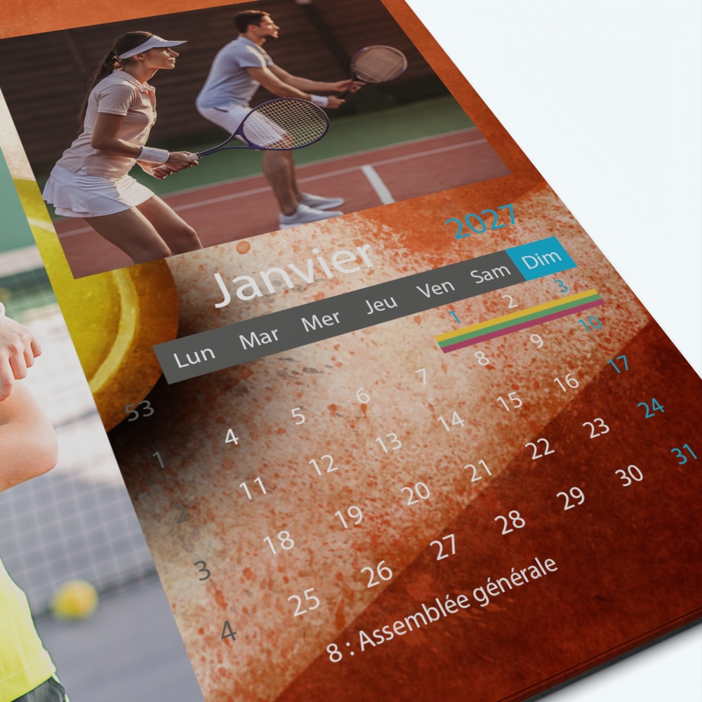 Calendrier photo "PANO" - Grille calendaire personnalisable