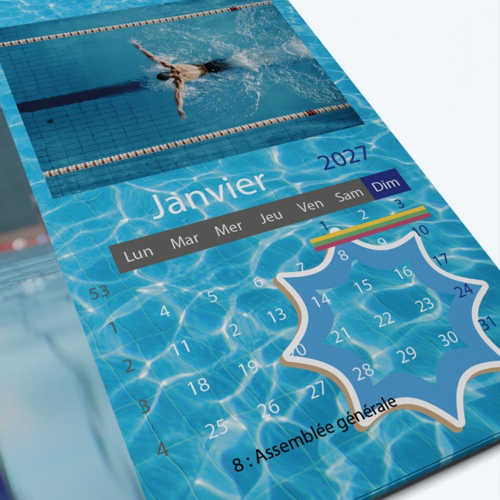 Calendrier photo "PANO" - Grille calendaire personnalisable