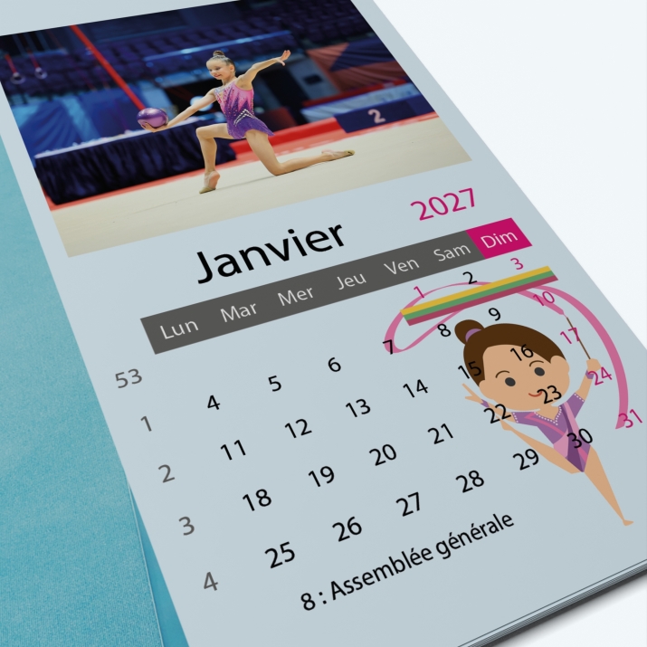 Calendrier photo "PANO" - Grille calendaire personnalisable