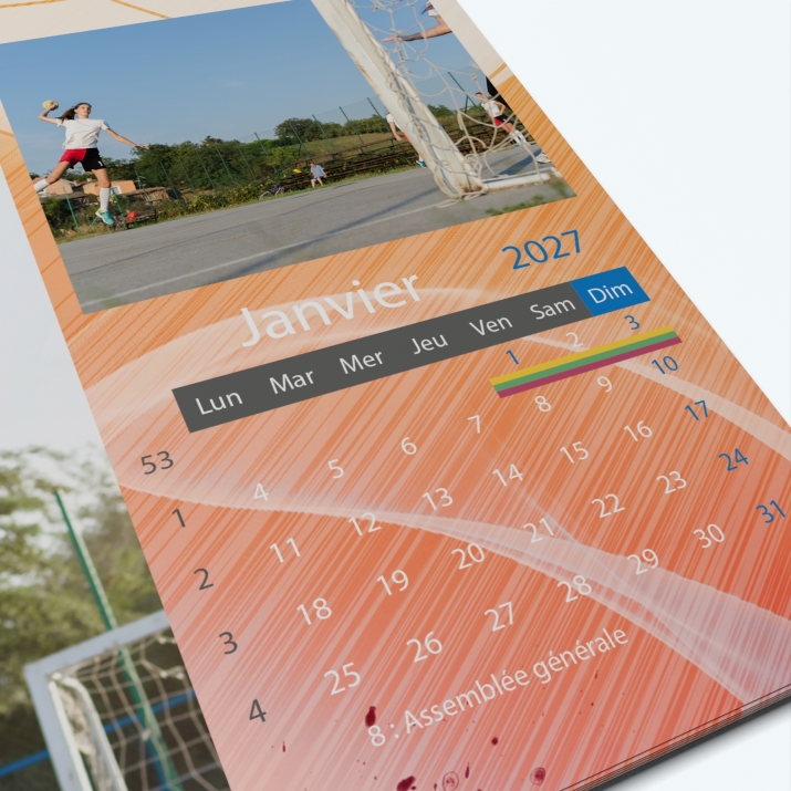 Calendrier photo "PANO" - Grille calendaire personnalisable