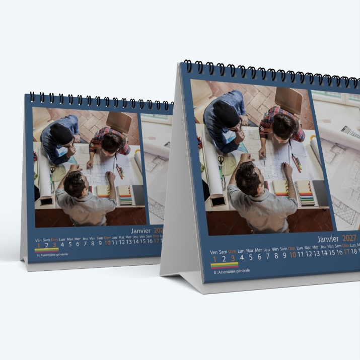Calendrier de bureau MAXI PANO - Minimum de commande : 25 exemplaires