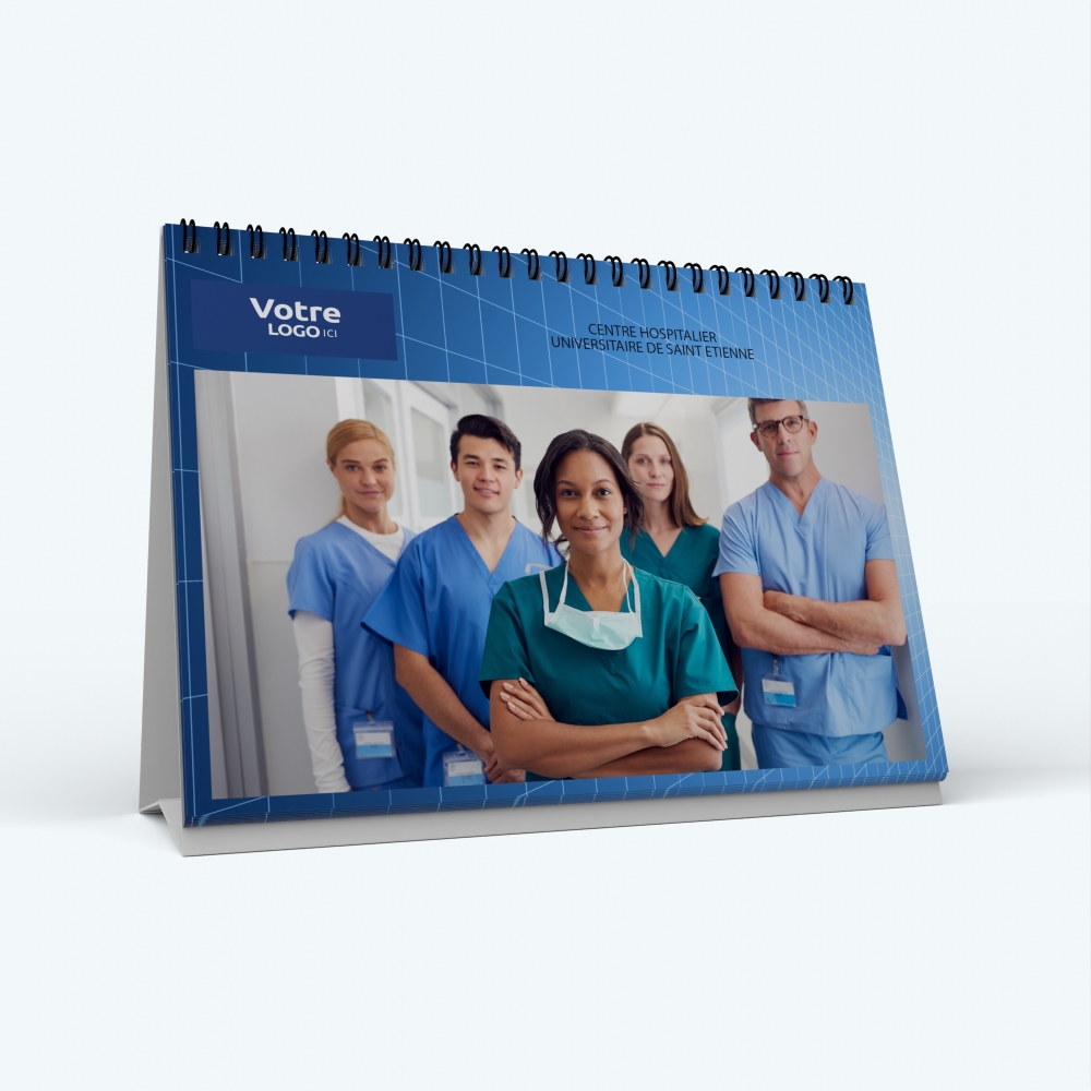 Calendrier de bureau PANO - Nombre de photos, logos et texte illimité