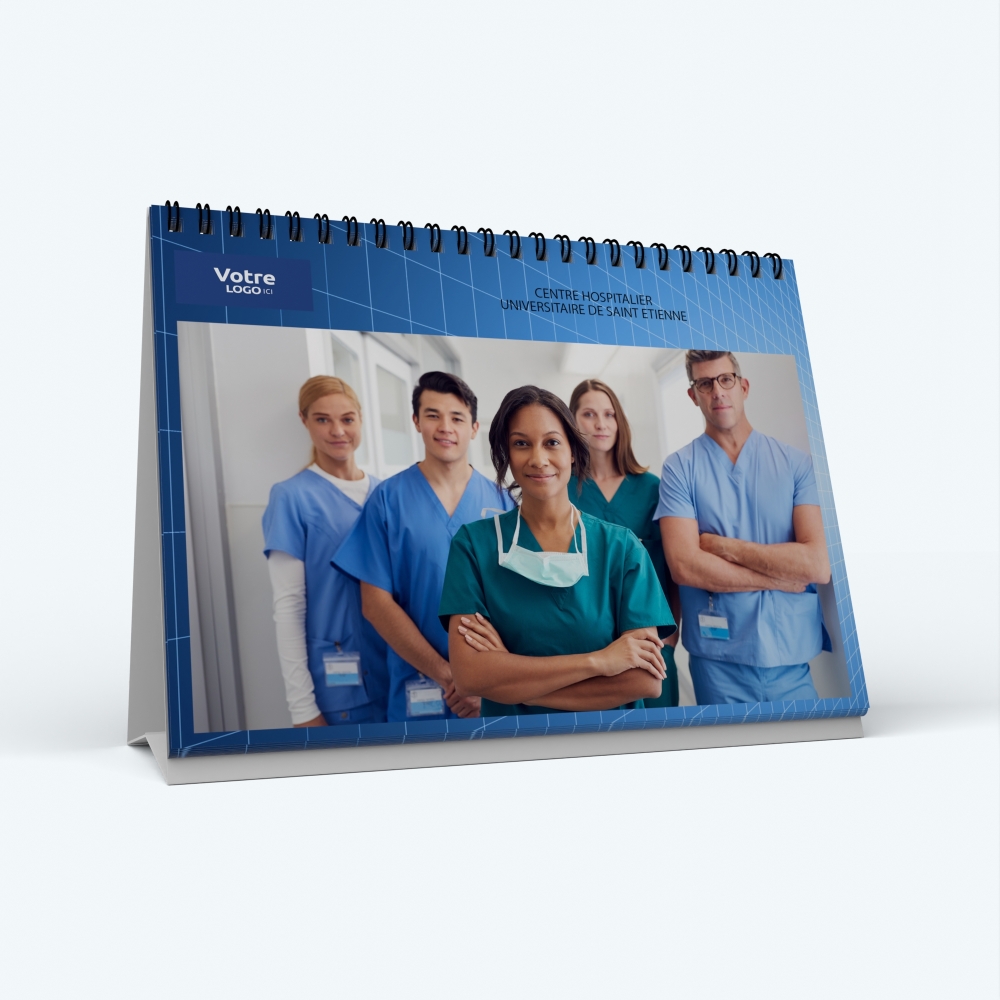 Calendrier de bureau MAXI PANO - Nombre de photos, logos et texte illimité