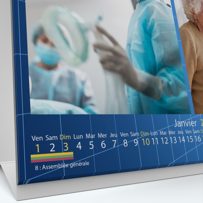 Calendrier de bureau MAXI PANO - Grille calendaire personnalisable