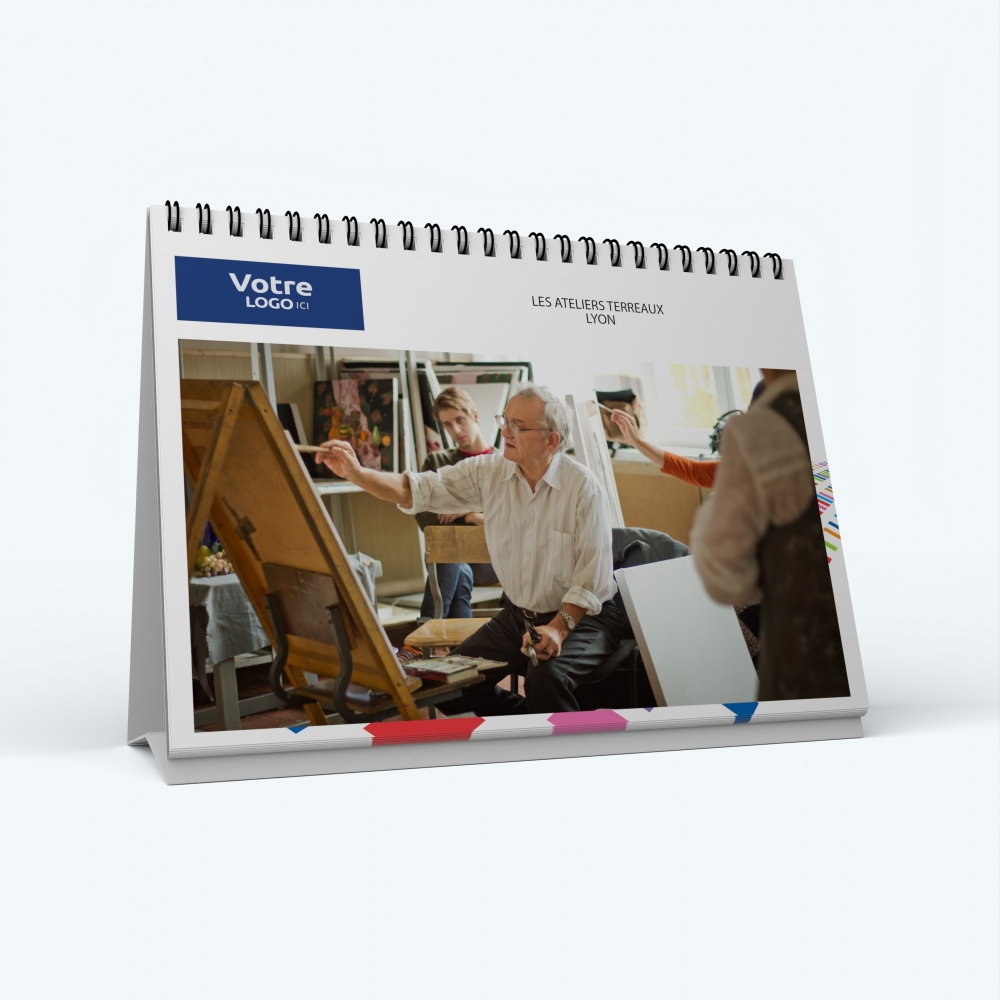 Calendrier de bureau PANO - Nombre de photos, logos et texte illimité