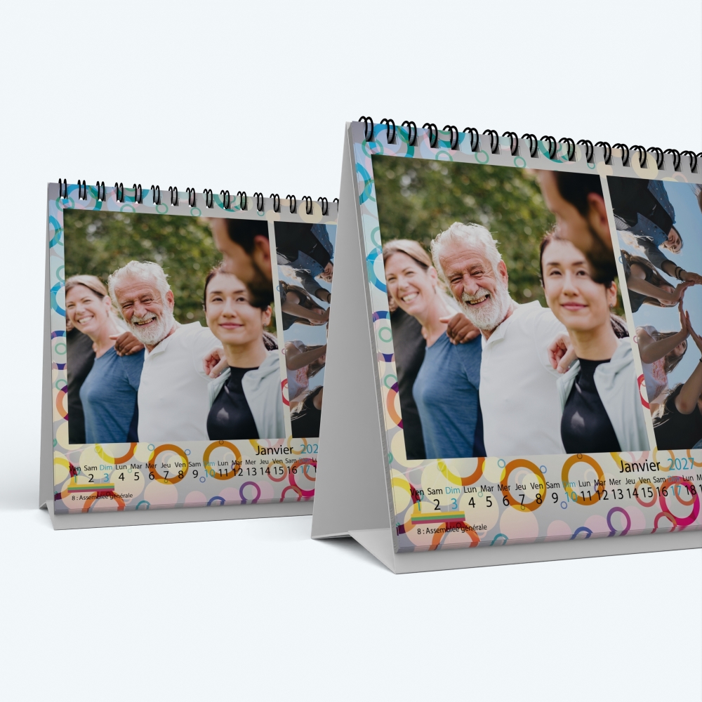 Calendrier de bureau MAXI PANO - Minimum de commande : 25 exemplaires