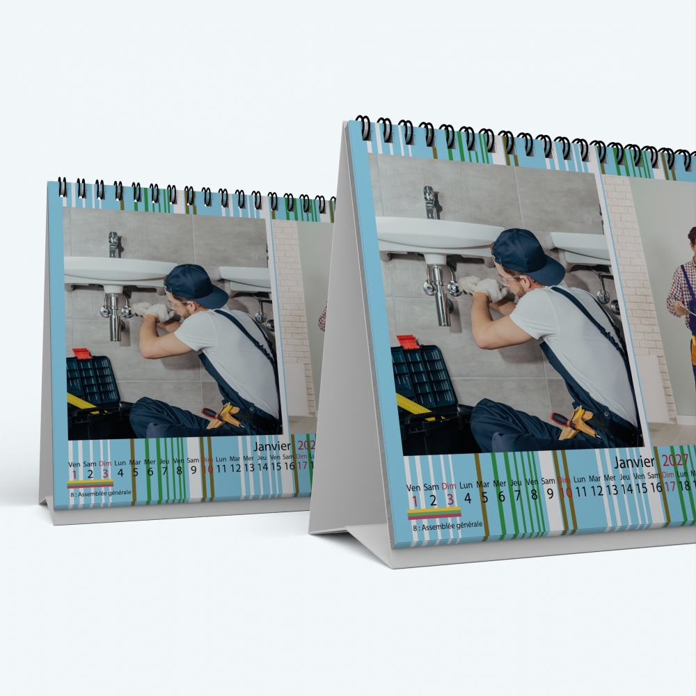 Calendrier de bureau MAXI PANO - Minimum de commande : 25 exemplaires