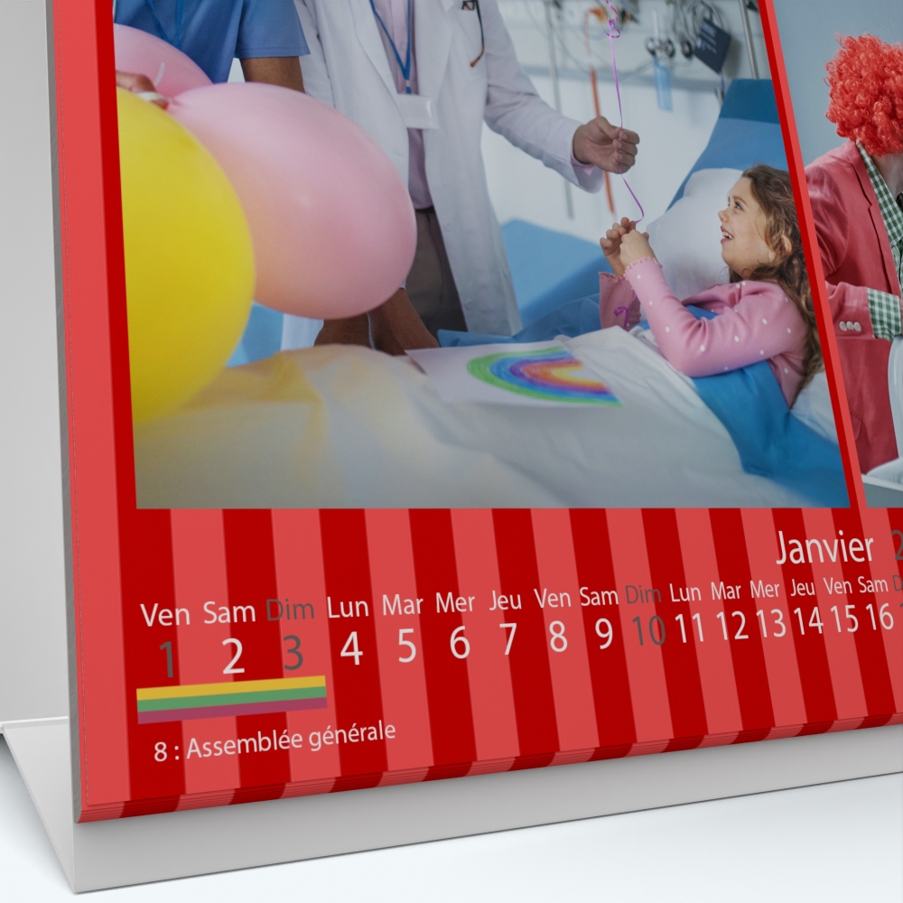 Calendrier de bureau MAXI PANO - Grille calendaire personnalisable
