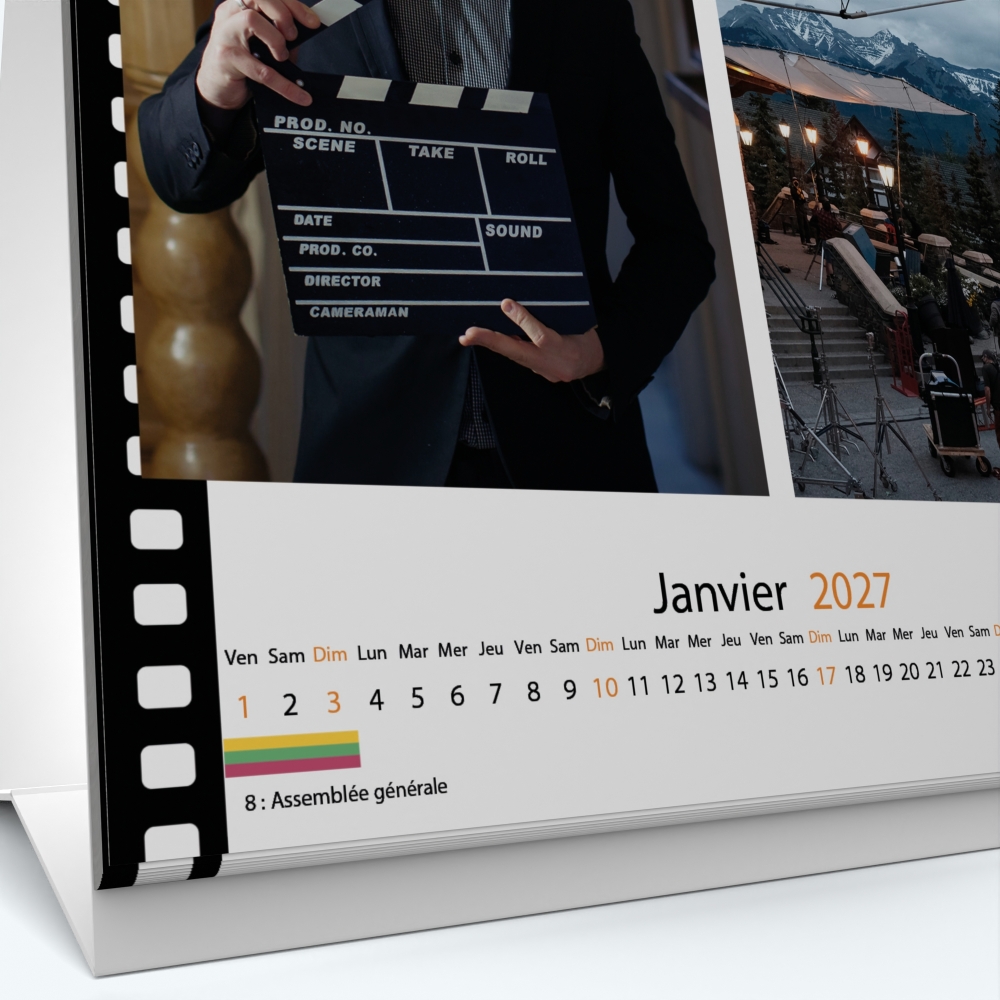 Calendrier de bureau CARRE - Grille calendaire personnalisable