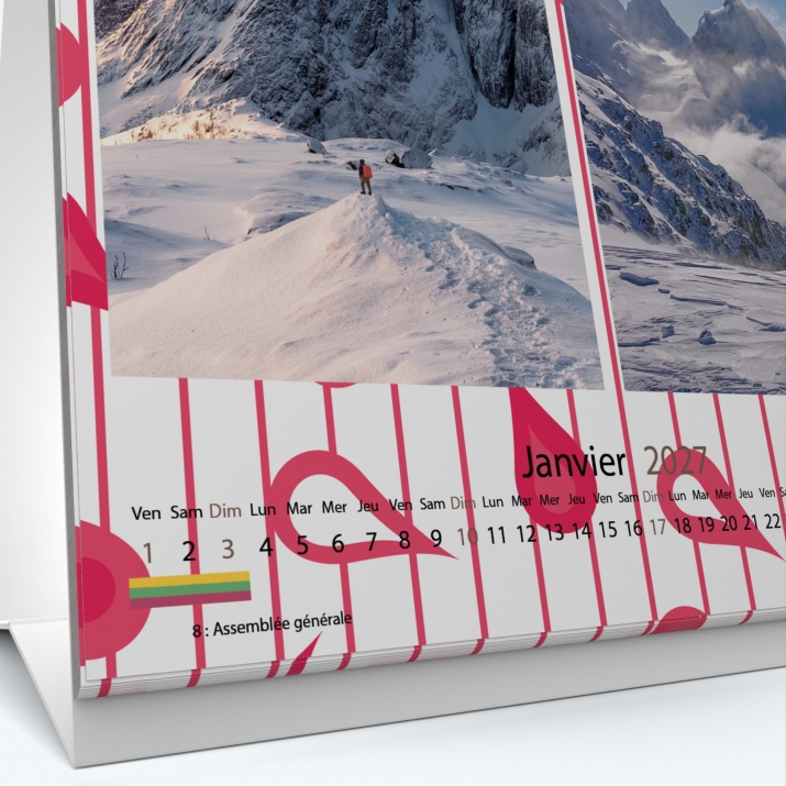 Calendrier de bureau CARRE - Grille calendaire personnalisable