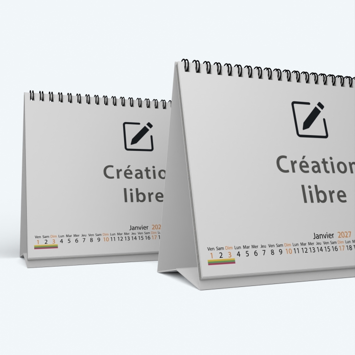 Calendrier de bureau MAXI PANO - Minimum de commande : 25 exemplaires