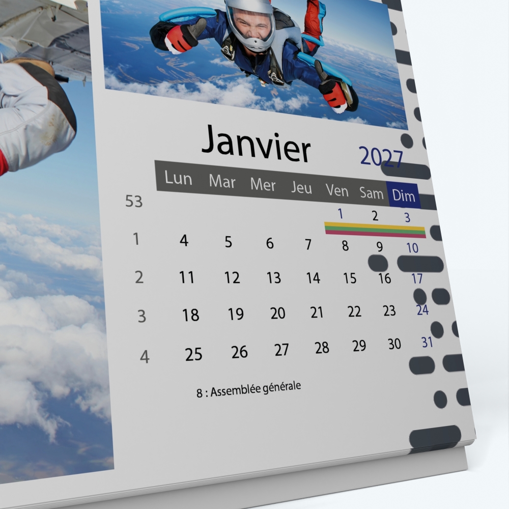 Calendrier de bureau PANO - Grille calendaire personnalisable