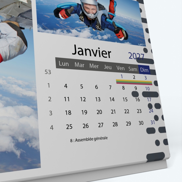 Calendrier de bureau PANO - Grille calendaire personnalisable
