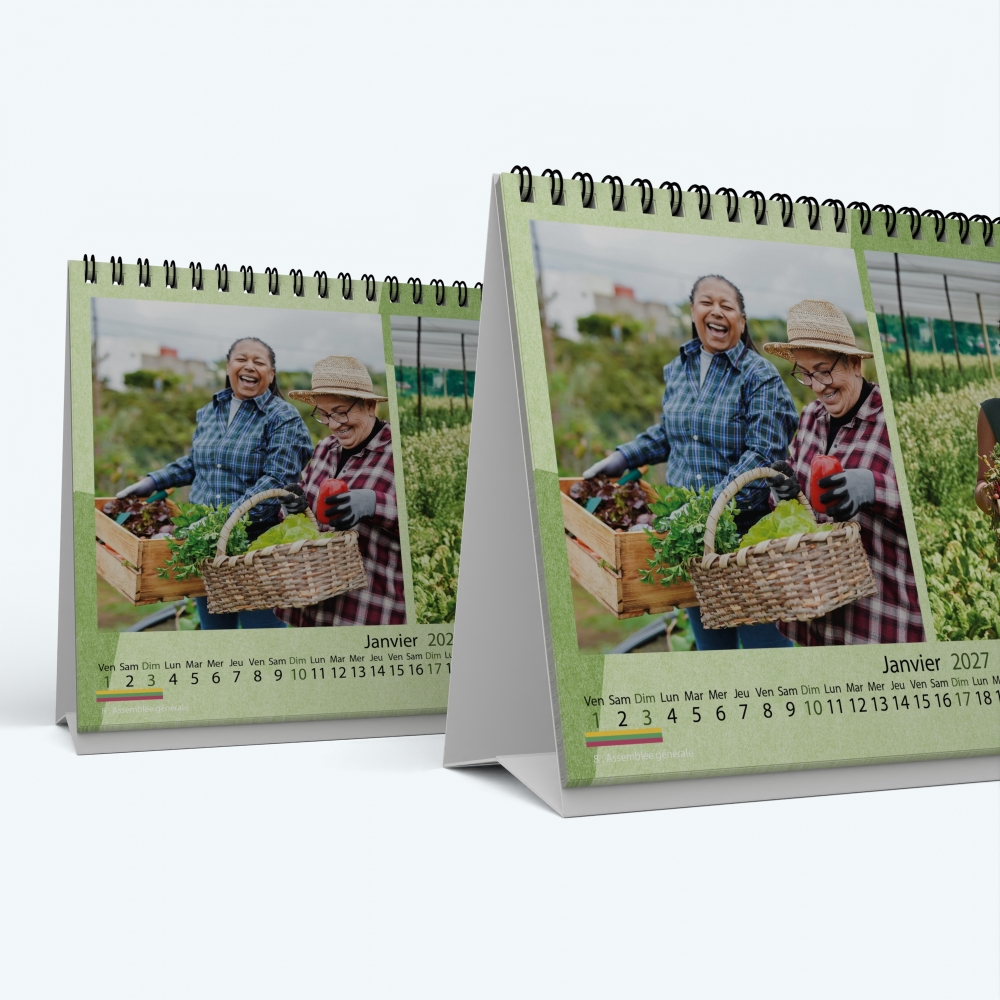 Calendrier de bureau MAXI PANO - Minimum de commande : 25 exemplaires
