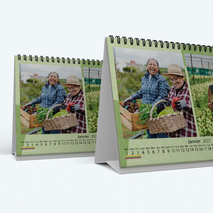 Calendrier de bureau MAXI PANO - Minimum de commande : 25 exemplaires