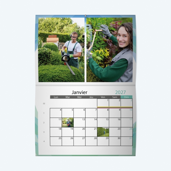Calendrier agrafé Photo Date