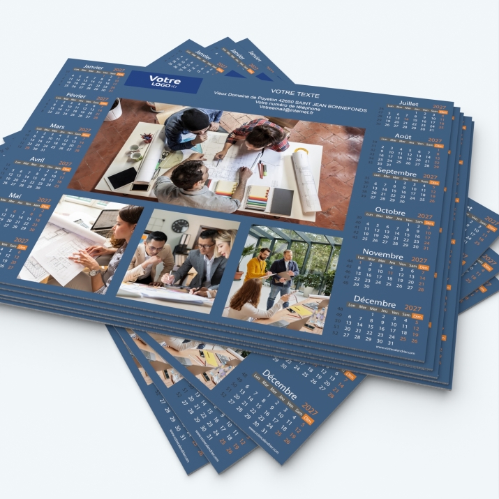 Calendrier sous main - Minimum de commande : 25 exemplaires