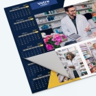 Calendrier sous main - 25 feuillets collés sur le haut