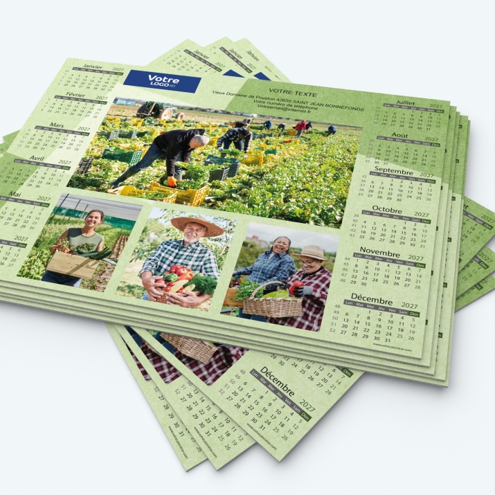 Calendrier sous main - Minimum de commande : 25 exemplaires