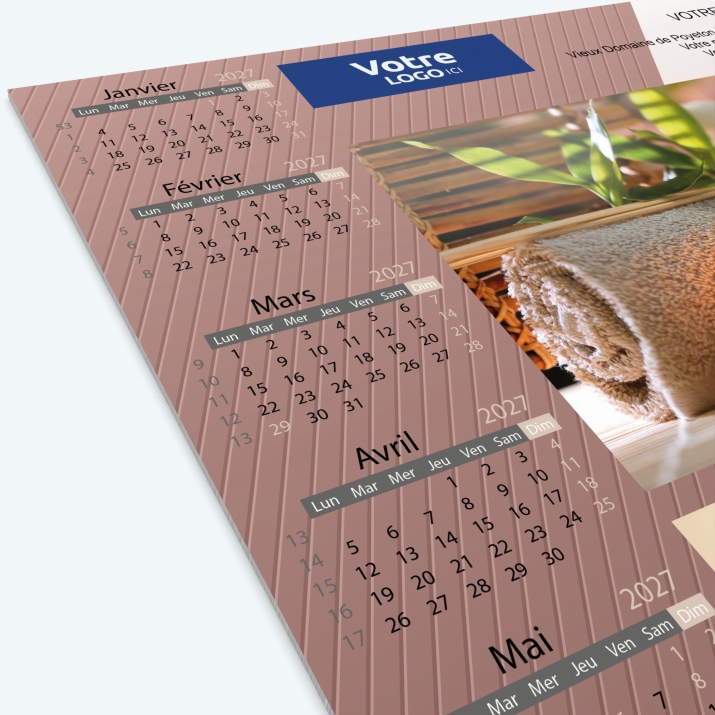 Calendrier sous main - Grille calendaire personnalisable