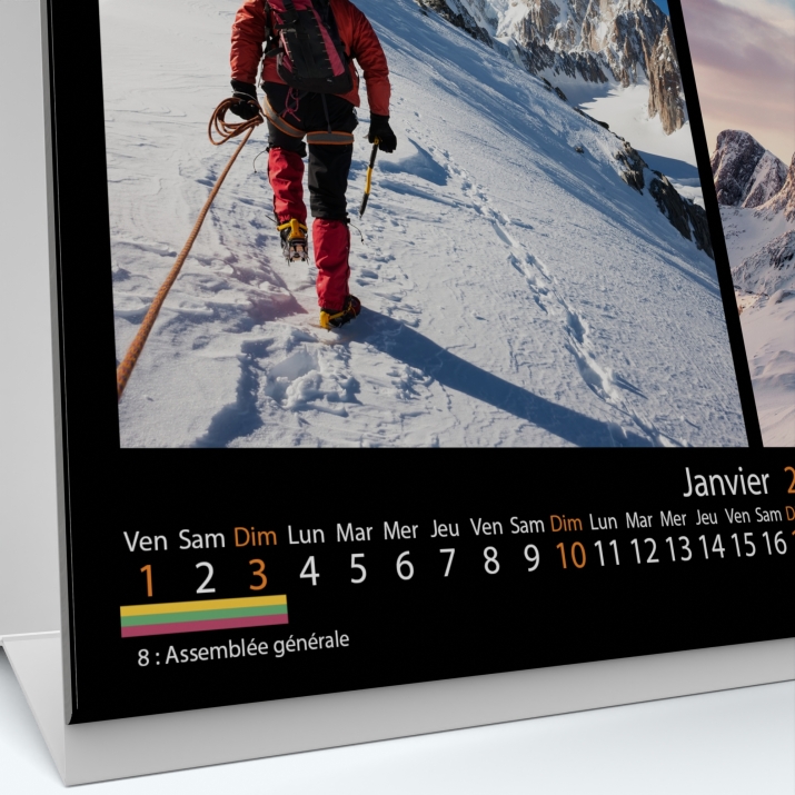 Calendrier de bureau MAXI PANO - Grille calendaire personnalisable