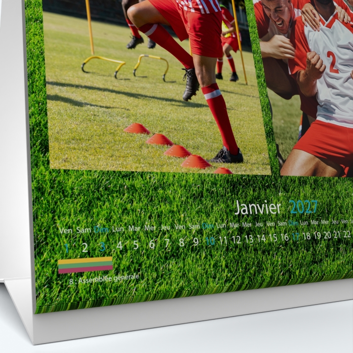Calendrier de bureau CARRE - Grille calendaire personnalisable