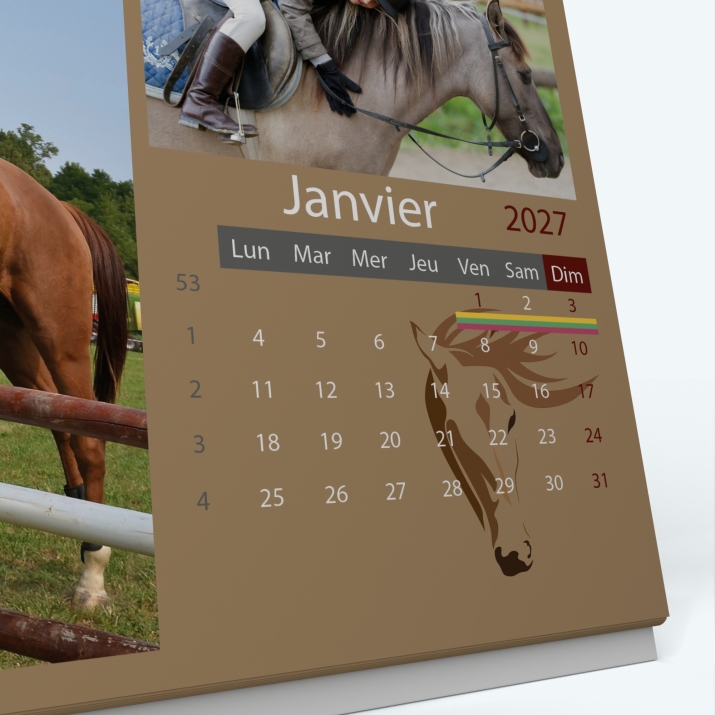 Calendrier de bureau PANO - Grille calendaire personnalisable