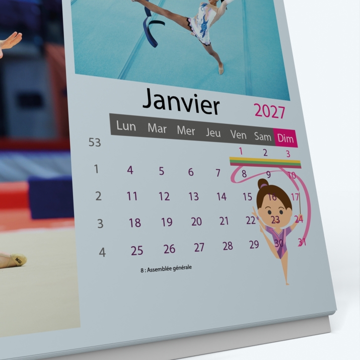 Calendrier de bureau PANO - Grille calendaire personnalisable