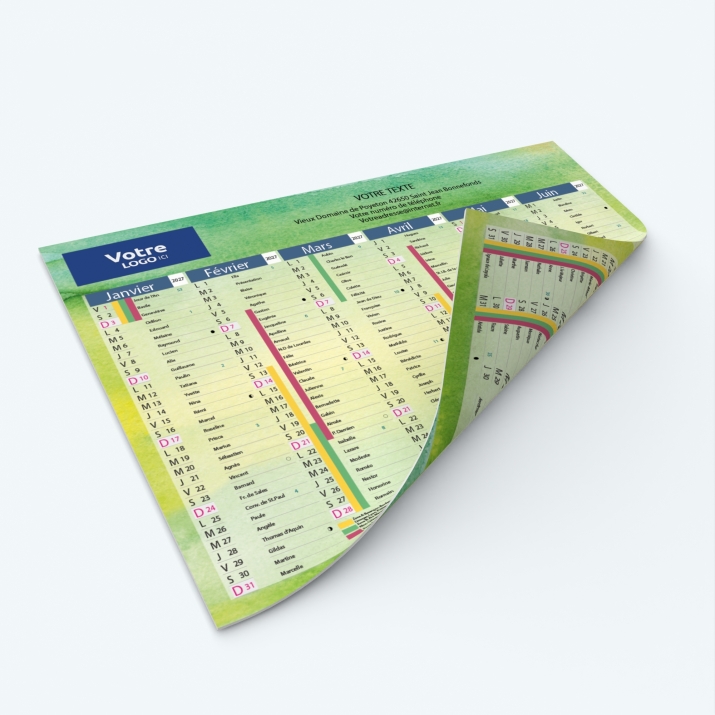 Calendrier de poche CLASSIC - Impression recto/verso