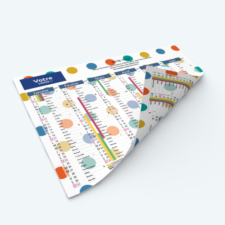 Calendrier de poche CLASSIC - Impression recto/verso