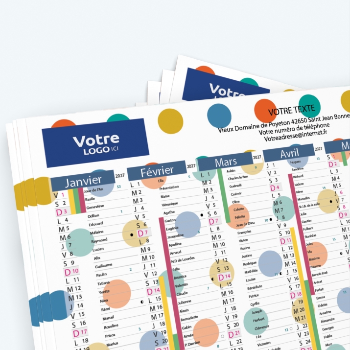 Calendrier de poche CLASSIC - Nombre de photos, logos et texte illimité