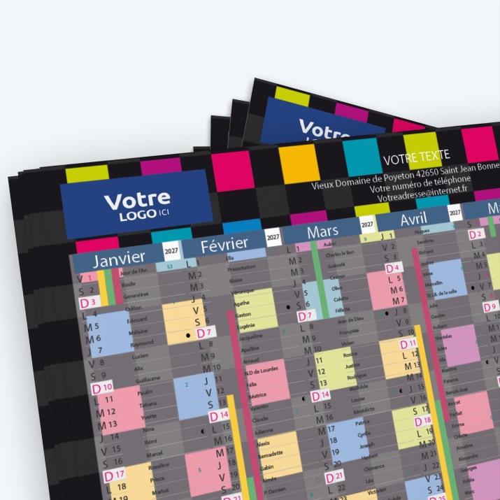 Calendrier de poche CLASSIC - Nombre de photos, logos et texte illimité