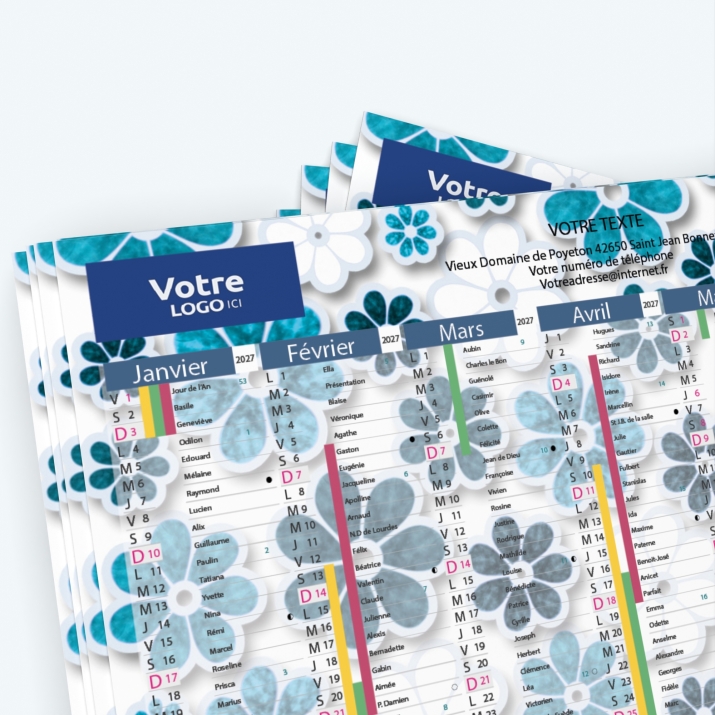 Calendrier de poche CLASSIC - Nombre de photos, logos et texte illimité
