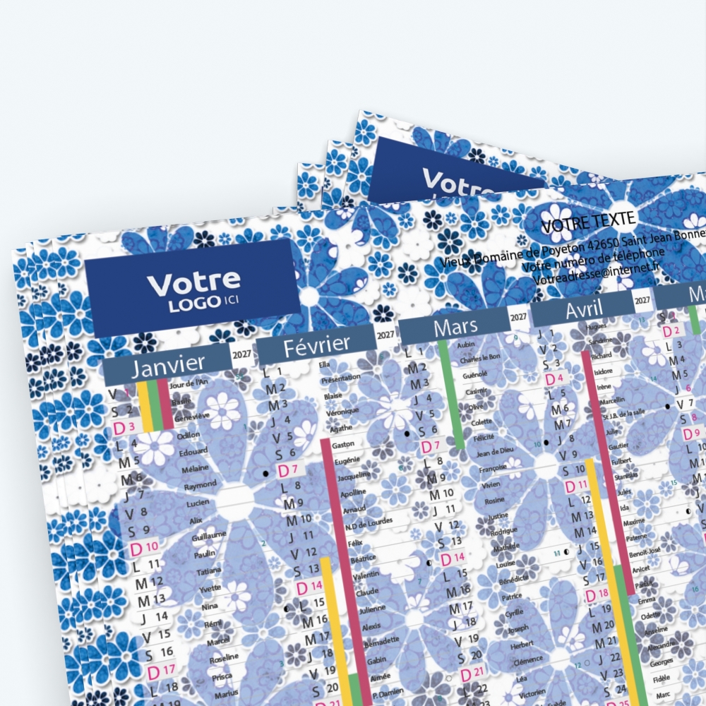 Calendrier de poche CLASSIC - Nombre de photos, logos et texte illimité