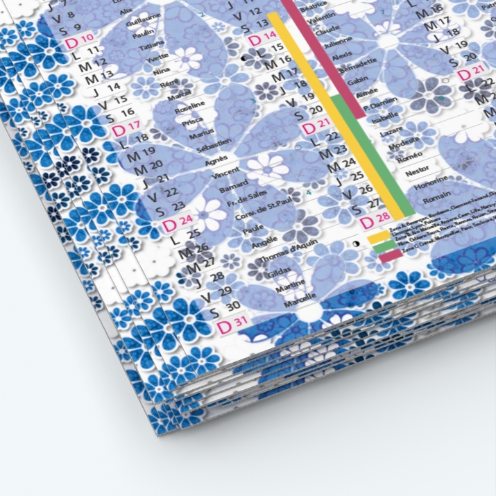 Calendrier de poche CLASSIC - Papier épais rigide 400 g/m2