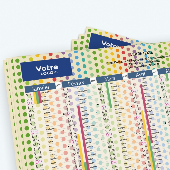 Calendrier de poche CLASSIC - Nombre de photos, logos et texte illimité