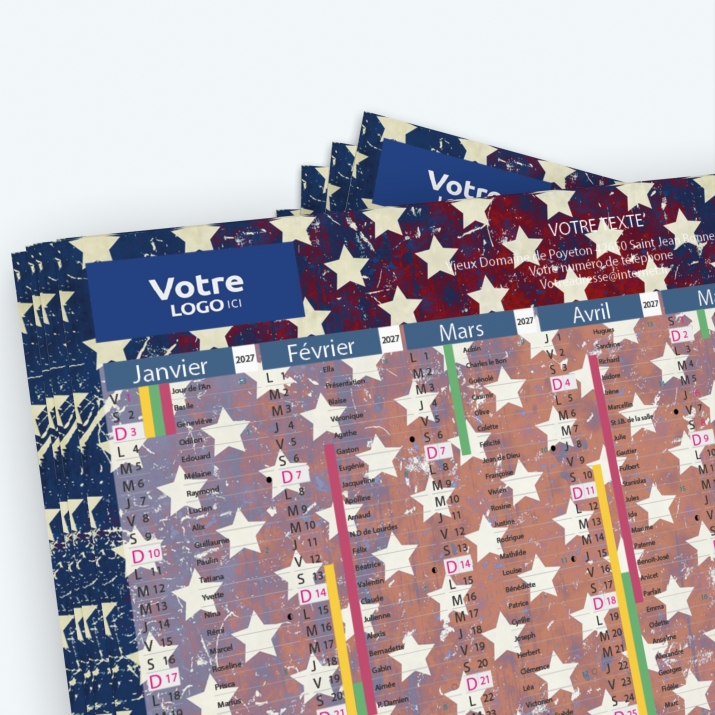 Calendrier de poche CLASSIC - Nombre de photos, logos et texte illimité