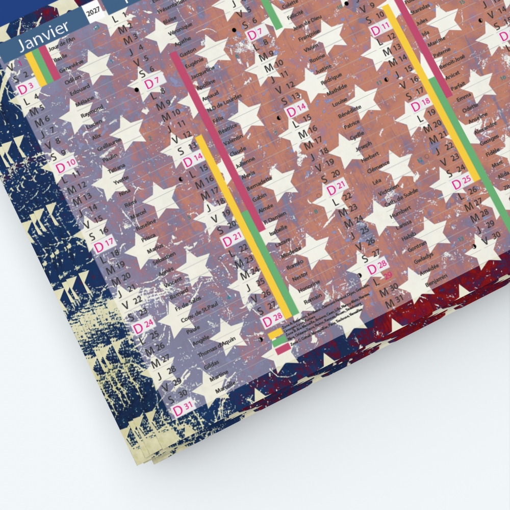Calendrier de poche CLASSIC - Grille calendaire personnalisable