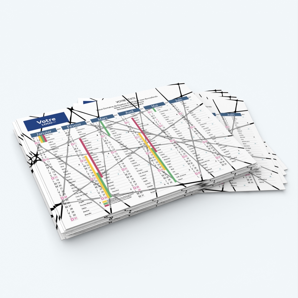 Calendrier de poche CLASSIC - Minimum de commande : 25 exemplaires