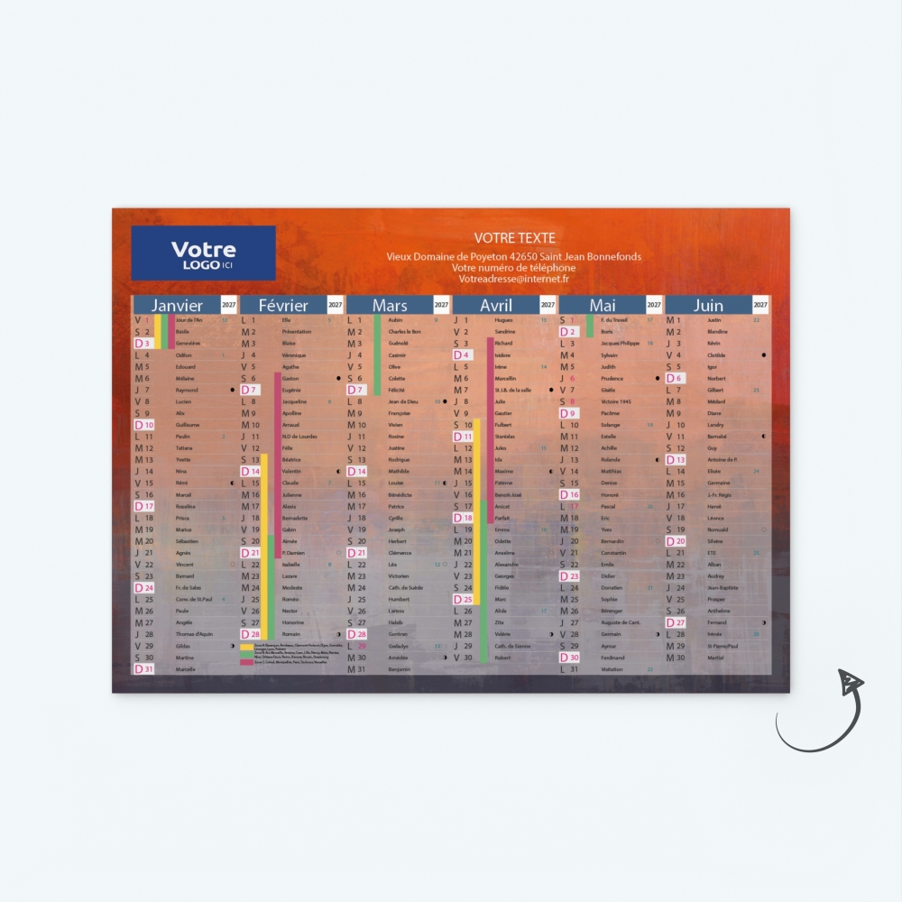Calendrier de poche CLASSIC